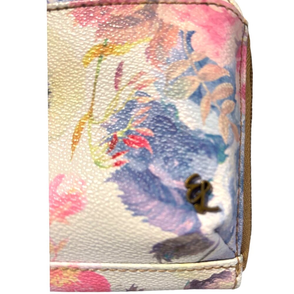 Elliott Lucca Large Phone Wristlet Wallet Crossbody‎ White Floral - Picture 4 of 11